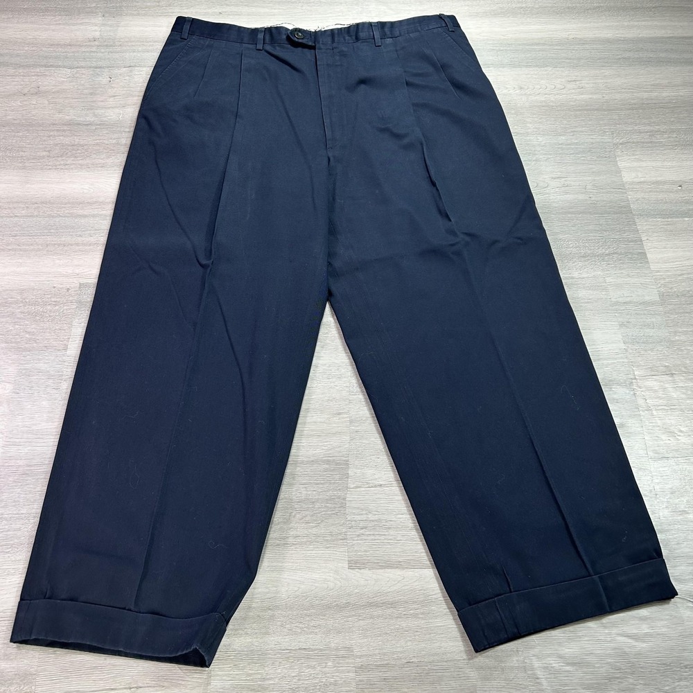 Brioni Pants Mens 40x28 Blue Pleated Cuffed Relaxed Fit Dress Slacks Business